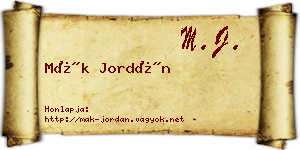 Mák Jordán névjegykártya